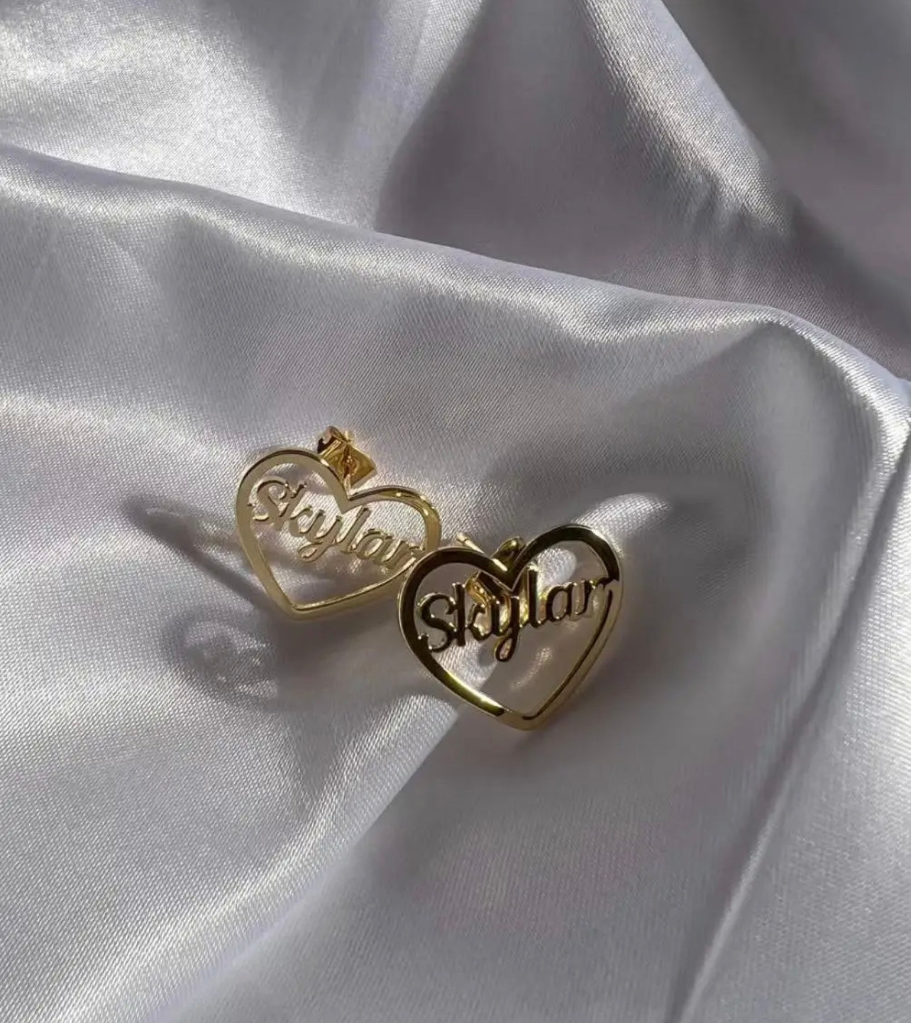 Custom Heart Stud Earrings