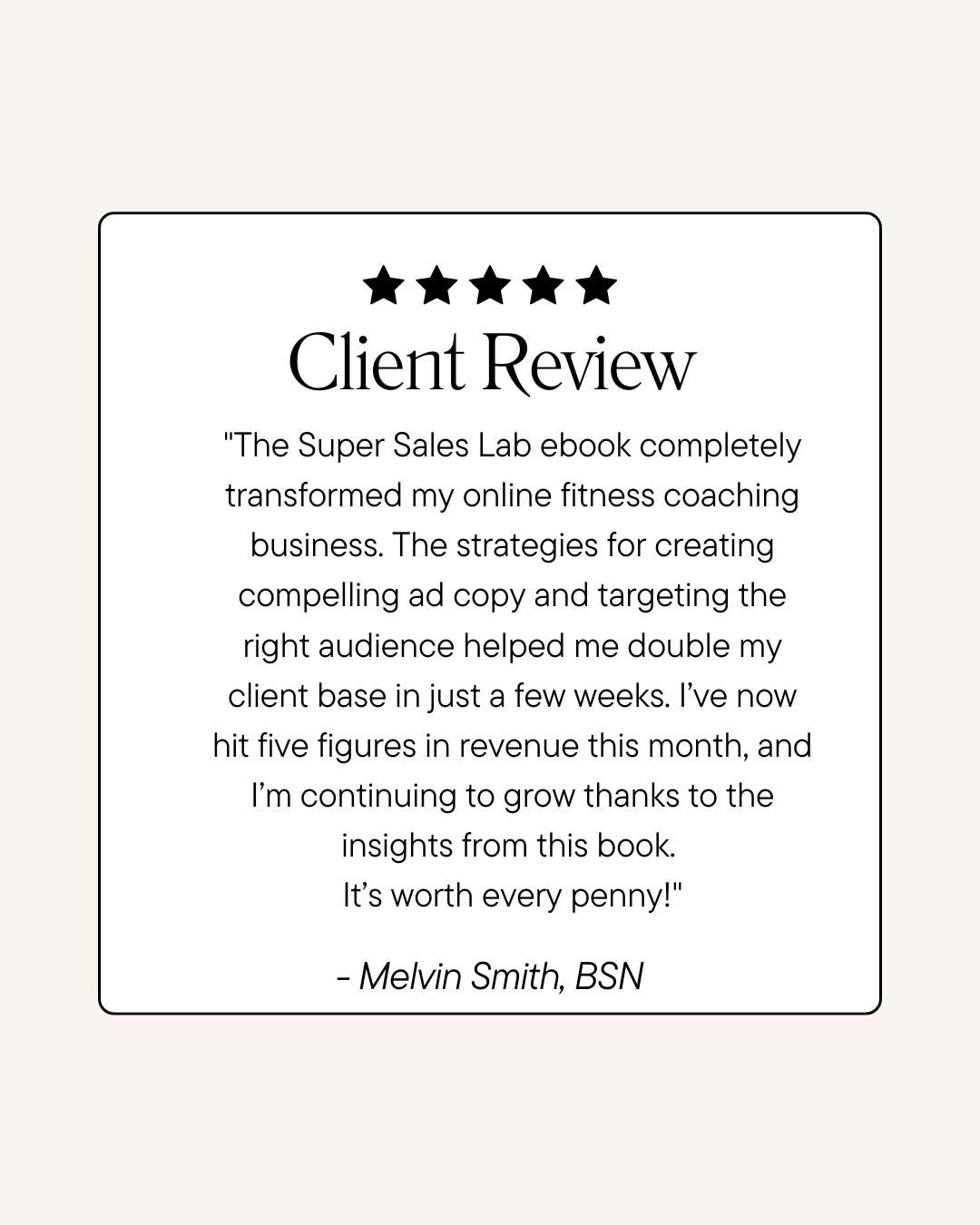 The Super Sales Lab (E-book)