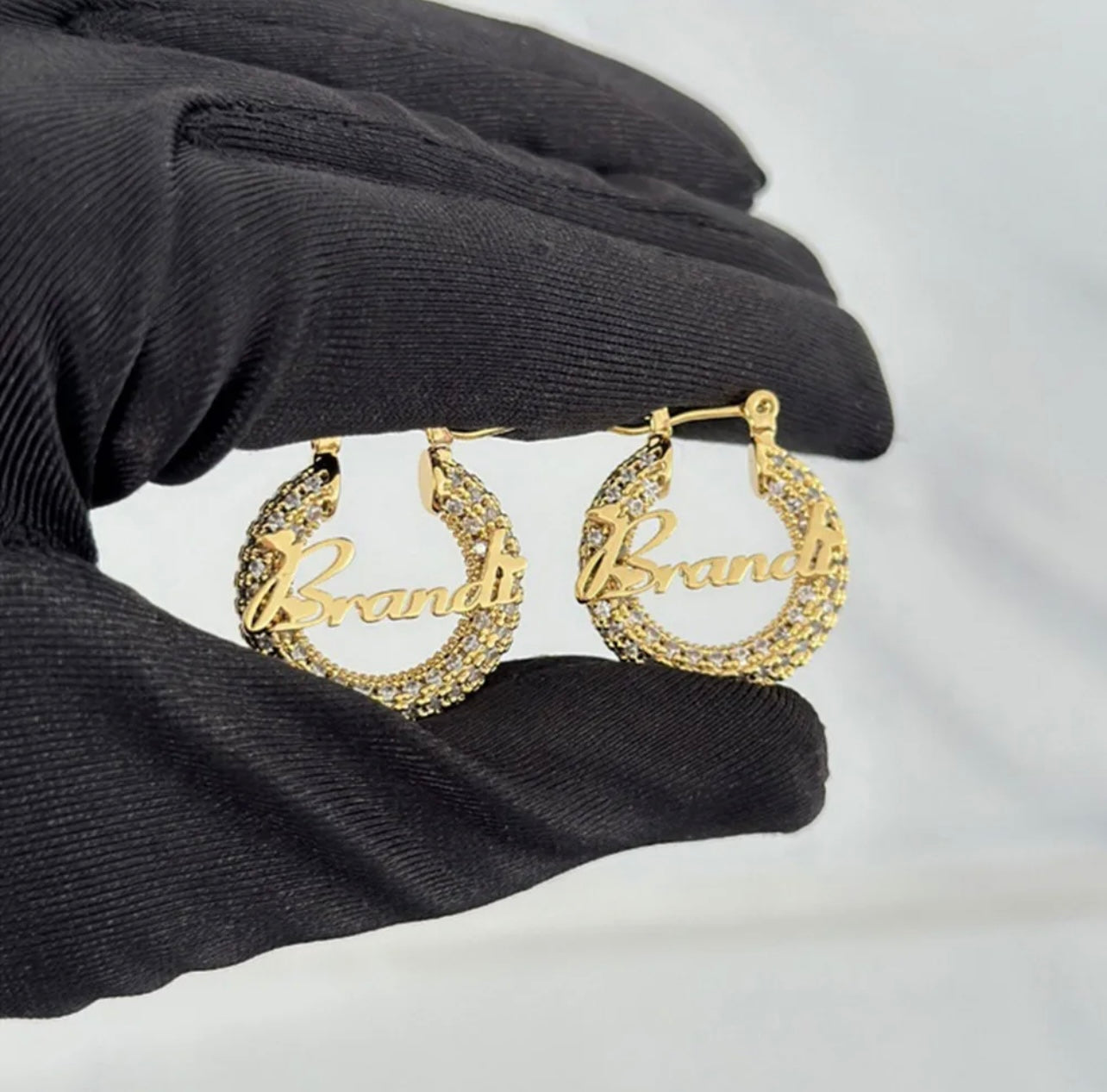 Diamond Mini Name Hoops
