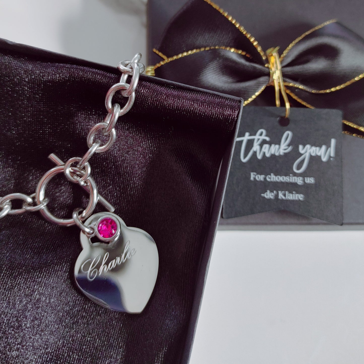 Heart Charm Choker *Free Engraving*