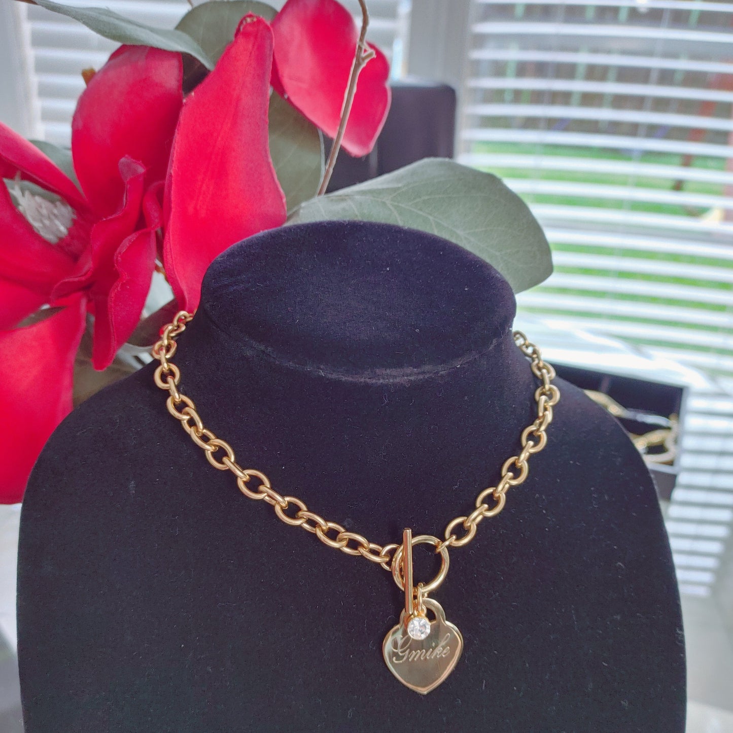 Heart Charm Choker *Free Engraving*