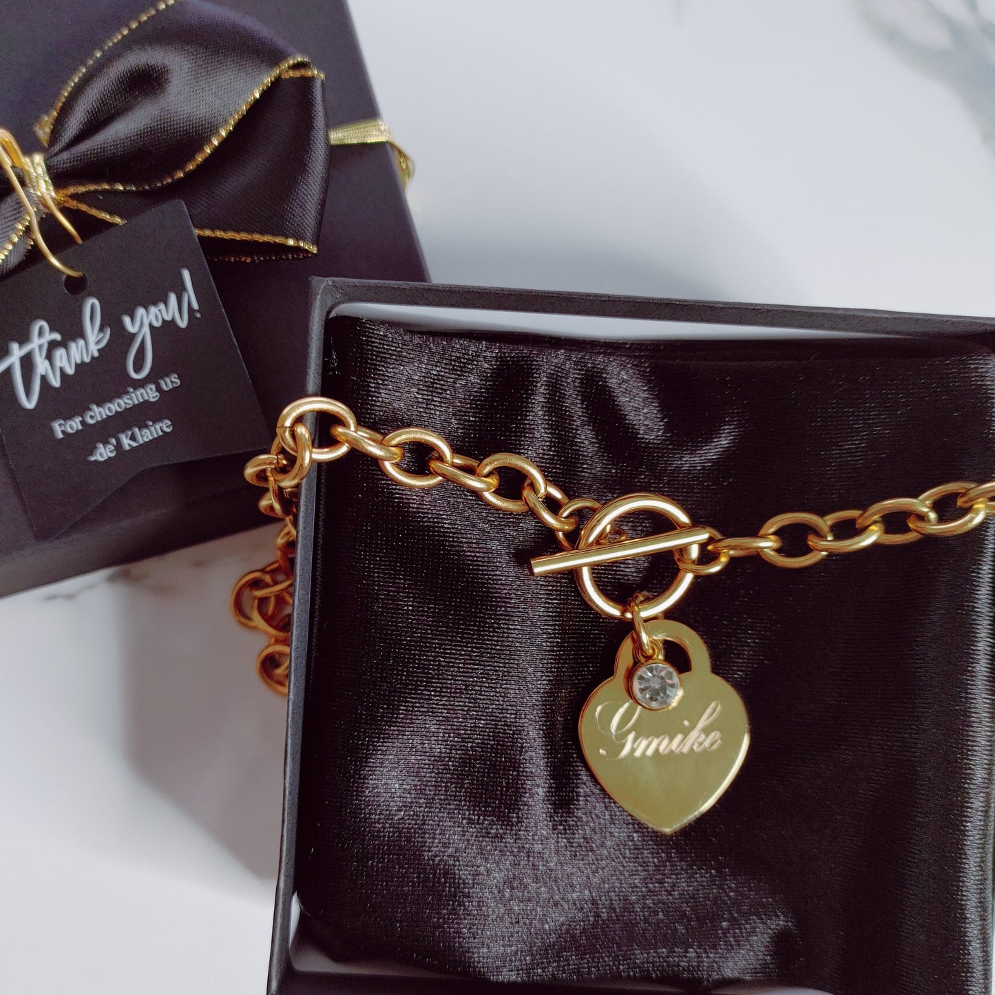 Heart Charm Choker *Free Engraving*